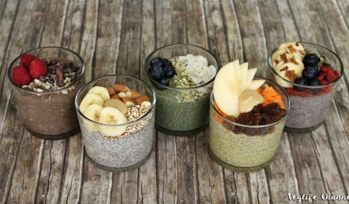 Chia pudding in 5 versions