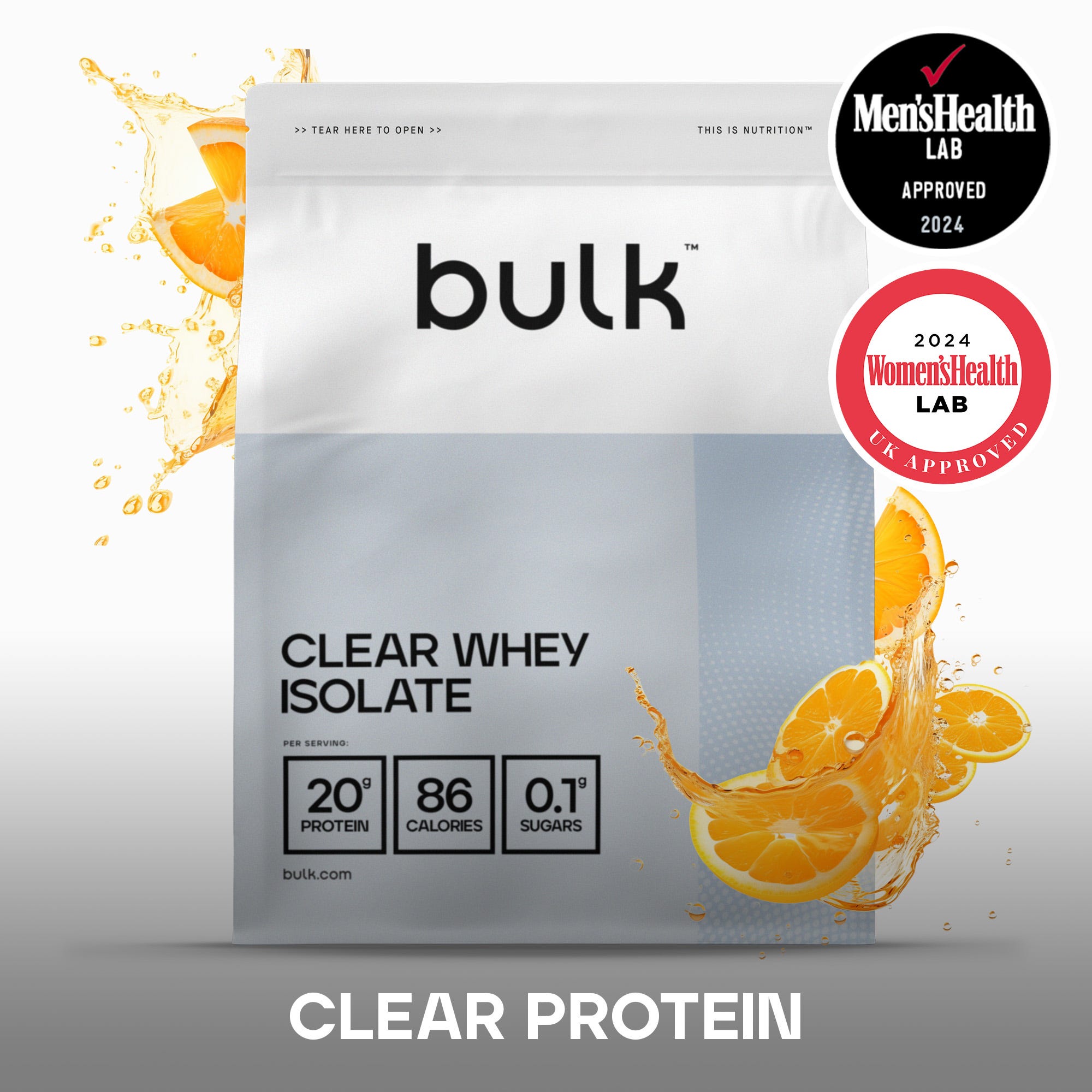 Clear Whey Protéine en poudre | Shake riche en protéines, pauvre en sucres | Bulk™ France
