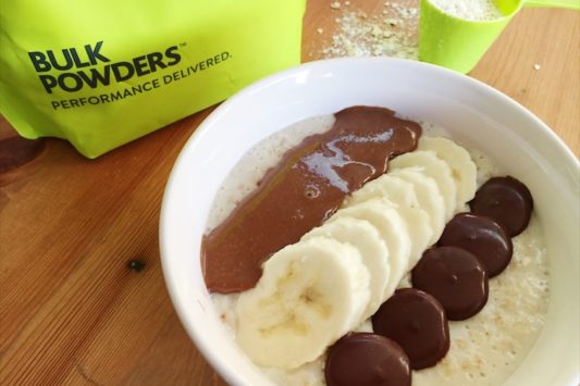 banaan en chocolade havermout bulk powders