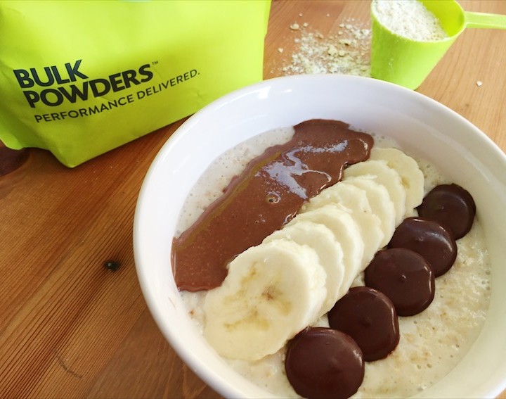 banaan en chocolade havermout bulk powders