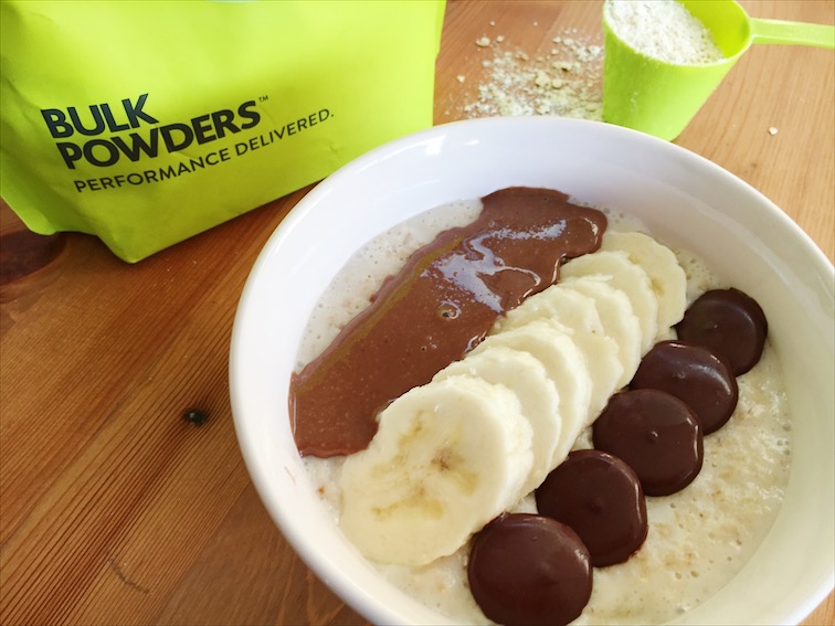 banaan en chocolade havermout bulk powders