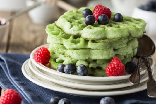 protein wafels met matcha - psyllium husks