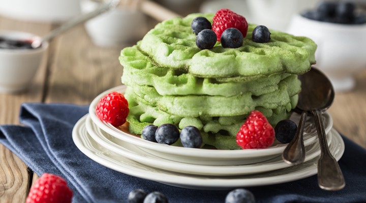 protein wafels met matcha - psyllium husks