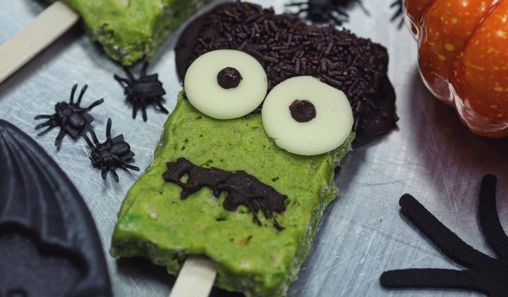 Halloween recept - Frankenstein crispy pops