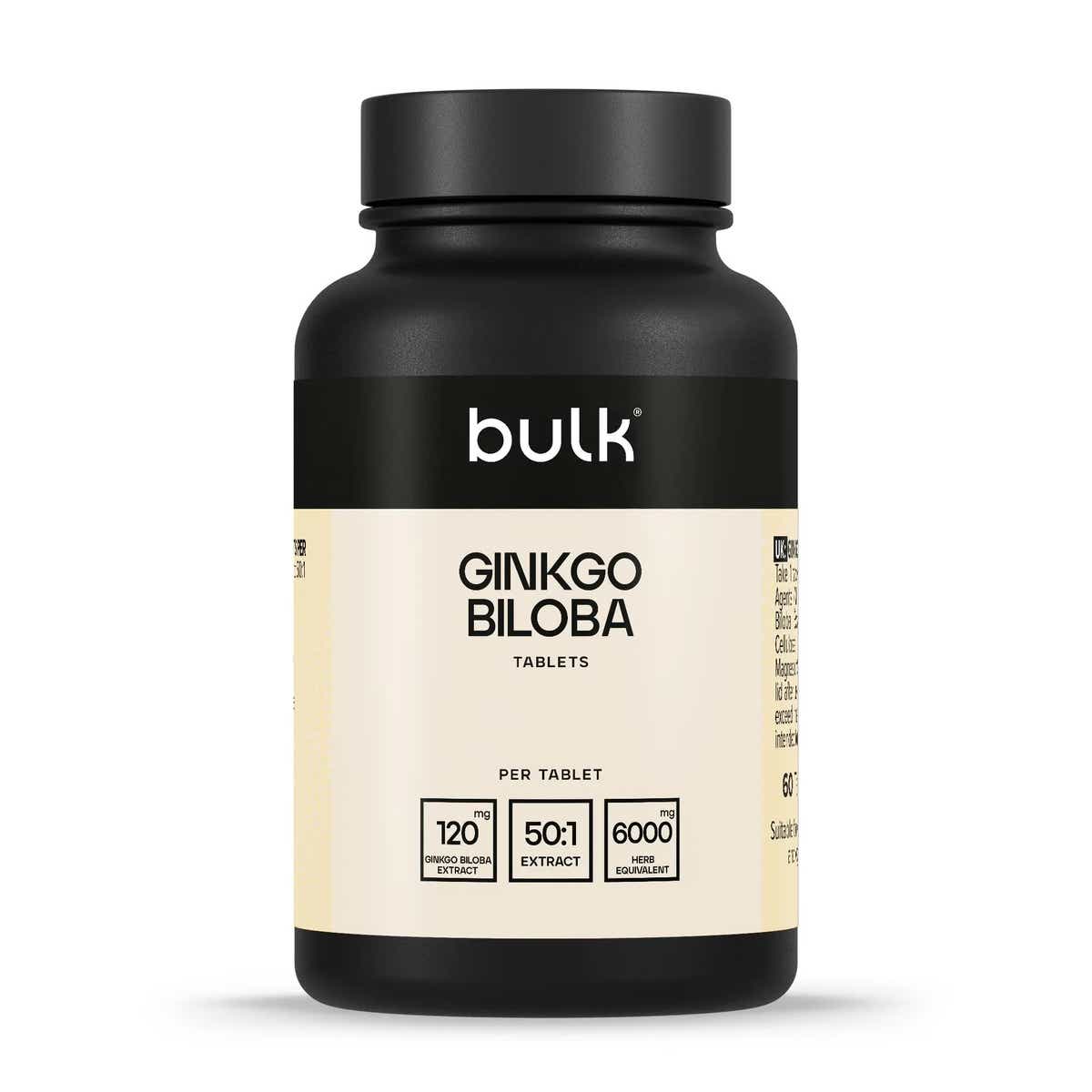 Ginkgo Biloba tabletter | 120mg starkt extrakt | Bulk™