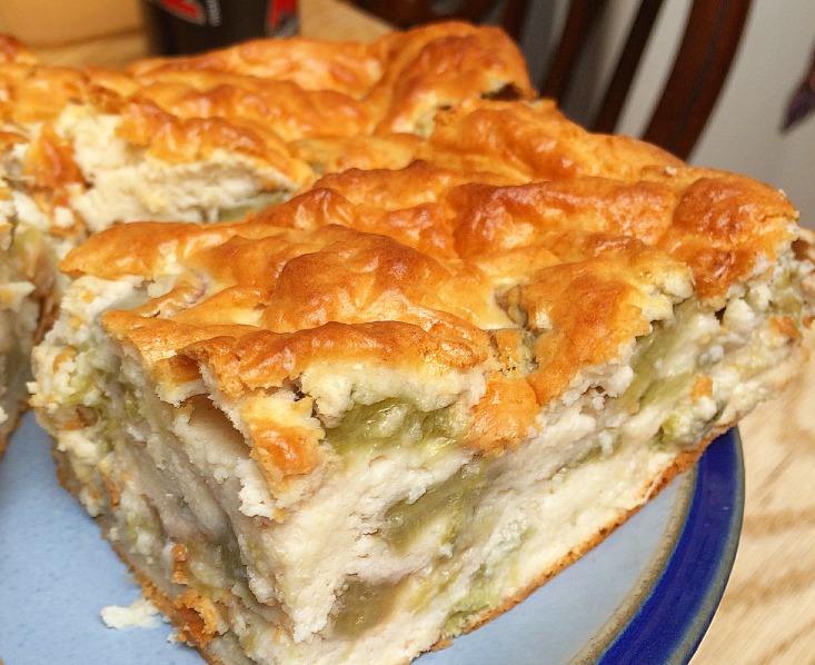 Rhubarb & Ginger Cake Bars