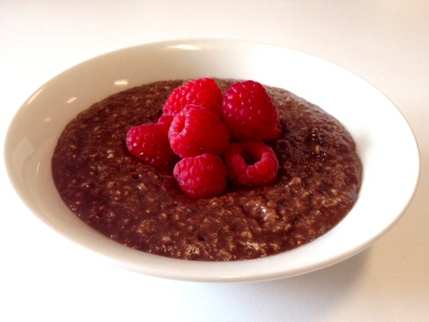 Chocolate Raspberry Protein Porridge