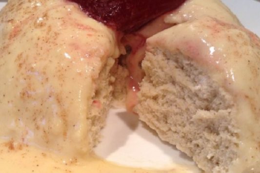 Protein Sponge Pudding with Protein Custard
