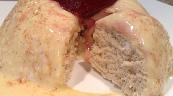 Protein Sponge Pudding with Protein Custard