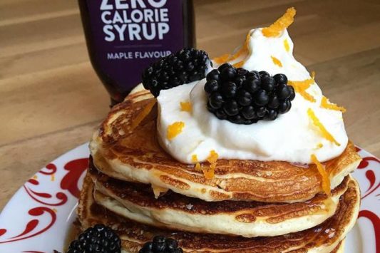 Orange & Blackberry Protein Pancakes