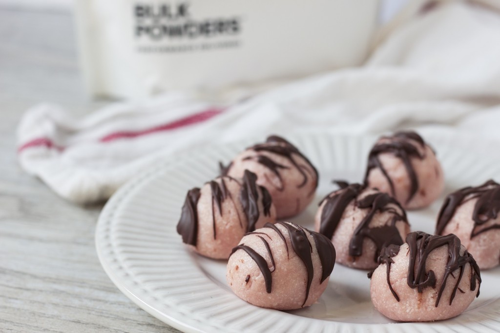 strawberry protein truffles