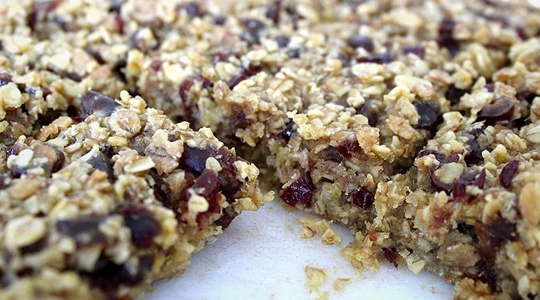 cranberry and date protein flapjack