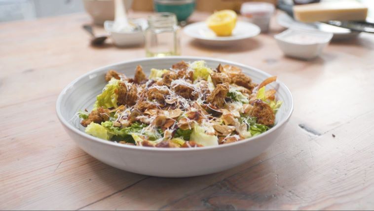 coconut bacon and hazelnut Caesar salad lucy watson recipe