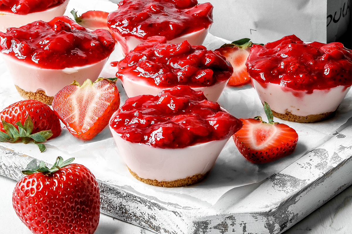 Recipe HighProtein Cheesecake (Strawberry Flavour) Bulk™